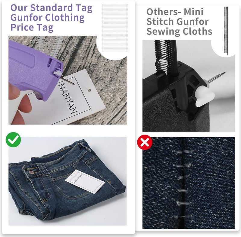 BLK8IGHT Tagging Gun for Clothing, Tag Attacher Gun Kit with 6 Needles, 1008pcs 2" Barbs Fasteners & 1 Hard Carrying Storage Case for Clothes Labeler （ Purple) - Image 3